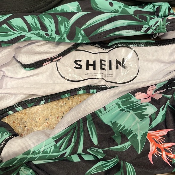 SHEIN Swim New Shein Swim Vcay Plus Tropical Print Push Up Bikini